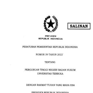 PERGURUAN TINGGI NEGERI BADAN HUKUM UNIVERSITAS TERBUKA