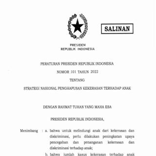 STRATEGI NASIONAL PENGHAPUSAN KEKERASAN TERHADAP ANAK