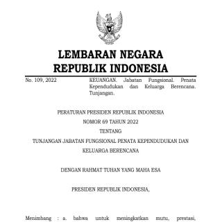TUNJANGAN JABATAN FUNGSIONAL PENATA KEPENDUDUKAN DAN  KELUARGA BERENCANA