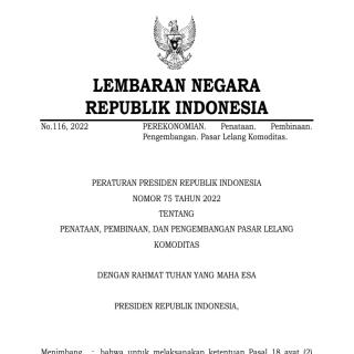 PENATAAN, PEMBINAAN, DAN PENGEMBANGAN PASAR LELANG  KOMODITAS