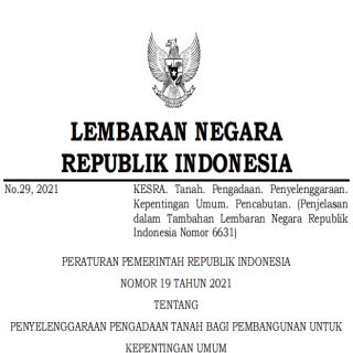 PENYELENGGARAAN PENGADAAN TANAH BAGI PEMBANGUNAN UNTUK KEPENTINGAN UMUM