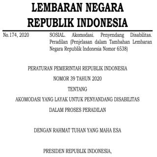AKOMODASI YANG LAYAK UNTUK PENYANDANG DISABILITAS DALAM PROSES PERADILAN