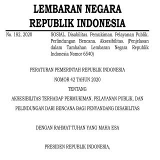AKSESIBILITAS TERHADAP PERMUKIMAN, PELAYANAN PUBLIK, DAN PELINDUNGAN DARI BENCANA BAGI PENYANDANG DISABILITAS