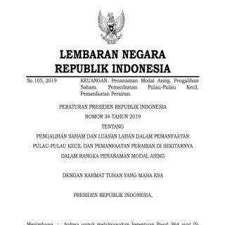 PENGALIHAN SAHAM DAN LUASAN LAHAN DALAM PEMANFAATAN PULAU-PULAU KECIL DAN PEMANFAATAN PERAIRAN DI SEKITARNYA  DALAM RANGKA PENANAMAN MODAL ASING