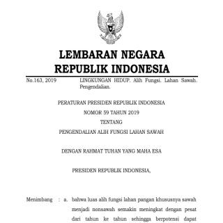 PENGENDALIAN ALIH FUNGSI LAHAN SAWAH