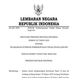 PELAKSANAAN SUPERVISI PEMBERANTASAN TINDAK PIDANA KORUPSI