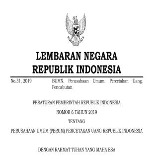 PERUSAHAAN UMUM (PERUM) PERCETAKAN UANG REPUBLIK INDONESIA