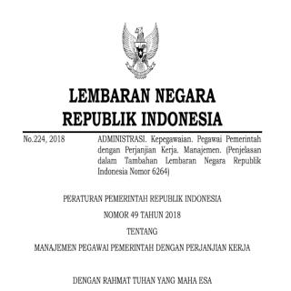 MANAJEMEN PEGAWAI PEMERINTAH DENGAN PERJANJIAN KERJA