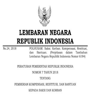PEMBERIAN KOMPENSASI, RESTITUSI, DAN BANTUAN KEPADA SAKSI DAN KORBAN