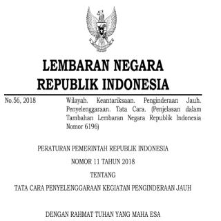 TATA CARA PENYELENGGARAAN KEGIATAN PENGINDERAAN JAUH