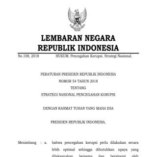 STRATEGI NASIONAL PENCEGAHAN KORUPSI