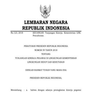 TUNJANGAN KINERJA PEGAWAI DI LINGKUNGAN KEMENTERIAN  LINGKUNGAN HIDUP DAN KEHUTANAN