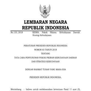 TATA CARA PENYUSUNAN POKOK PIKIRAN KEBUDAYAAN DAERAH  DAN STRATEGI KEBUDAYAAN