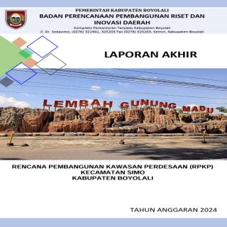 Rencana Pembangunan Kawasan Perdesaan (RPKP) Kecamatan Simo Kabupaten Boyolali