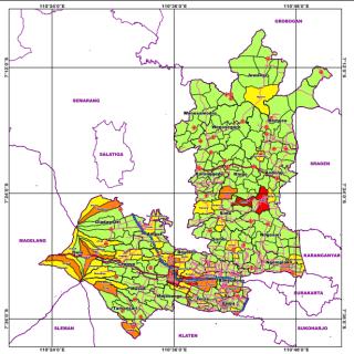 Peta Daerah Terdampak Bencana Tahun 2024 dan Peta Risiko Bencana Tahun 2025 Kabupaten Boyolali