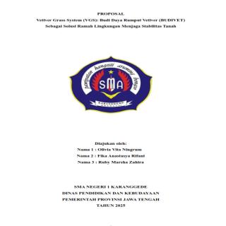 Vetiver Grass System (VGS): Budi Daya Rumput Vetiver (BUDIVET) Sebagai Solusi Ramah Lingkungan Menjaga Stabilitas Tanah