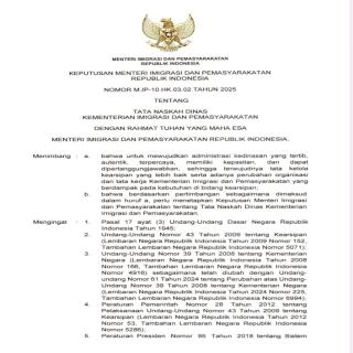 Tata Naskah Dinas Kementrian Imigrasi dan Pemasyarakatan