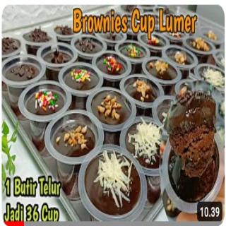 BROWNIES CUP LUMER, EKONOMIS CUMA 1 TELUR DAPAT 36 CUP TANPA MIXER, IDE JUALAN MENGUNTUNGKAN